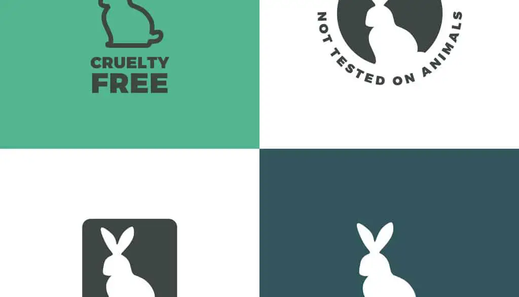 Set of icons with a rabbit as a symbol of animal cruelty free