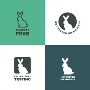 Set of icons with a rabbit as a symbol of animal cruelty free