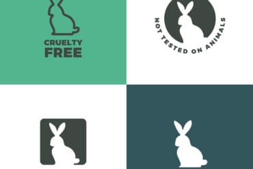 Set of icons with a rabbit as a symbol of animal cruelty free