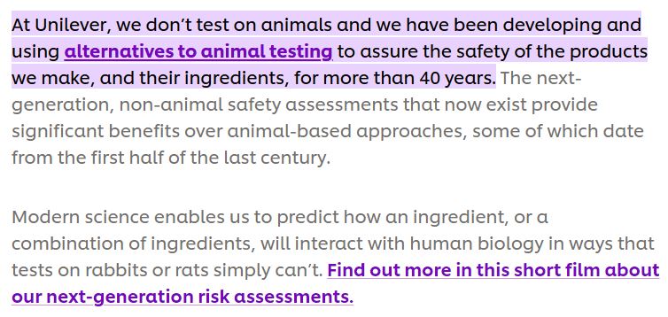 Unilever animal testing policy